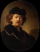 Rembrandt Peale Wearing a Toque and a Gold Chain France oil painting artist